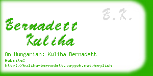 bernadett kuliha business card